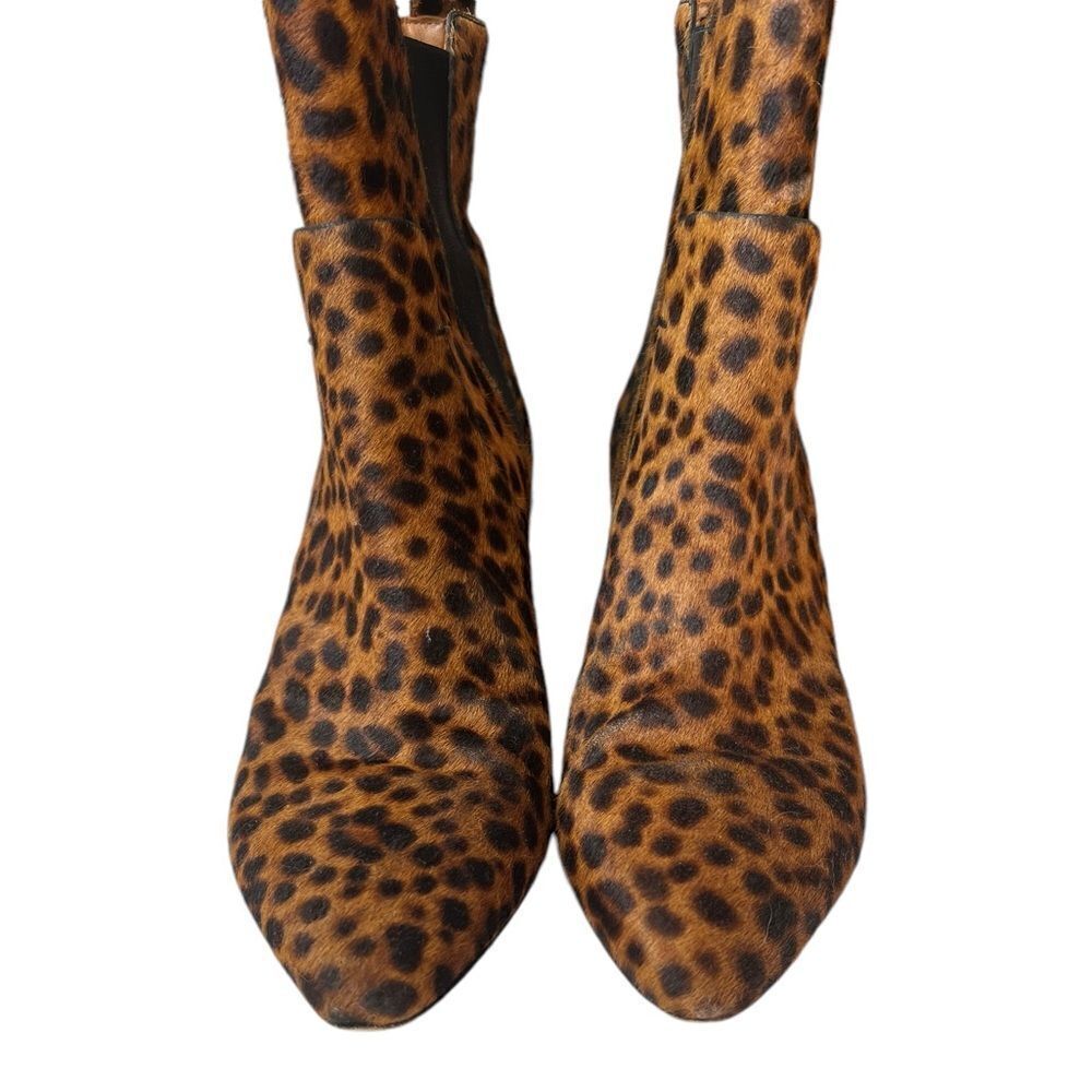 Veronica Beard Landon Leopard Print Calf Hair Ankle Boots Size 8.5 US 39 EU - Picture 5 of 14